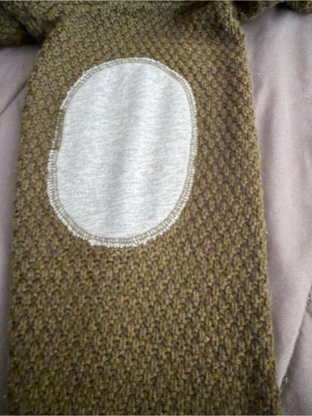 BDG Oversized Olive Cable Knit Sweater Gray Elbow Patches Small - Picture 6 of 6